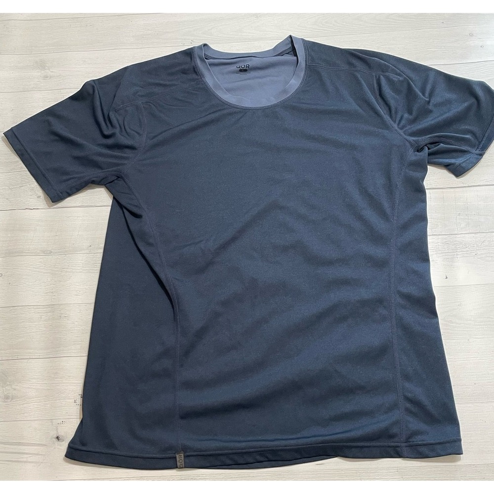 QOR mens‎ navy blue short sleeve shirt large